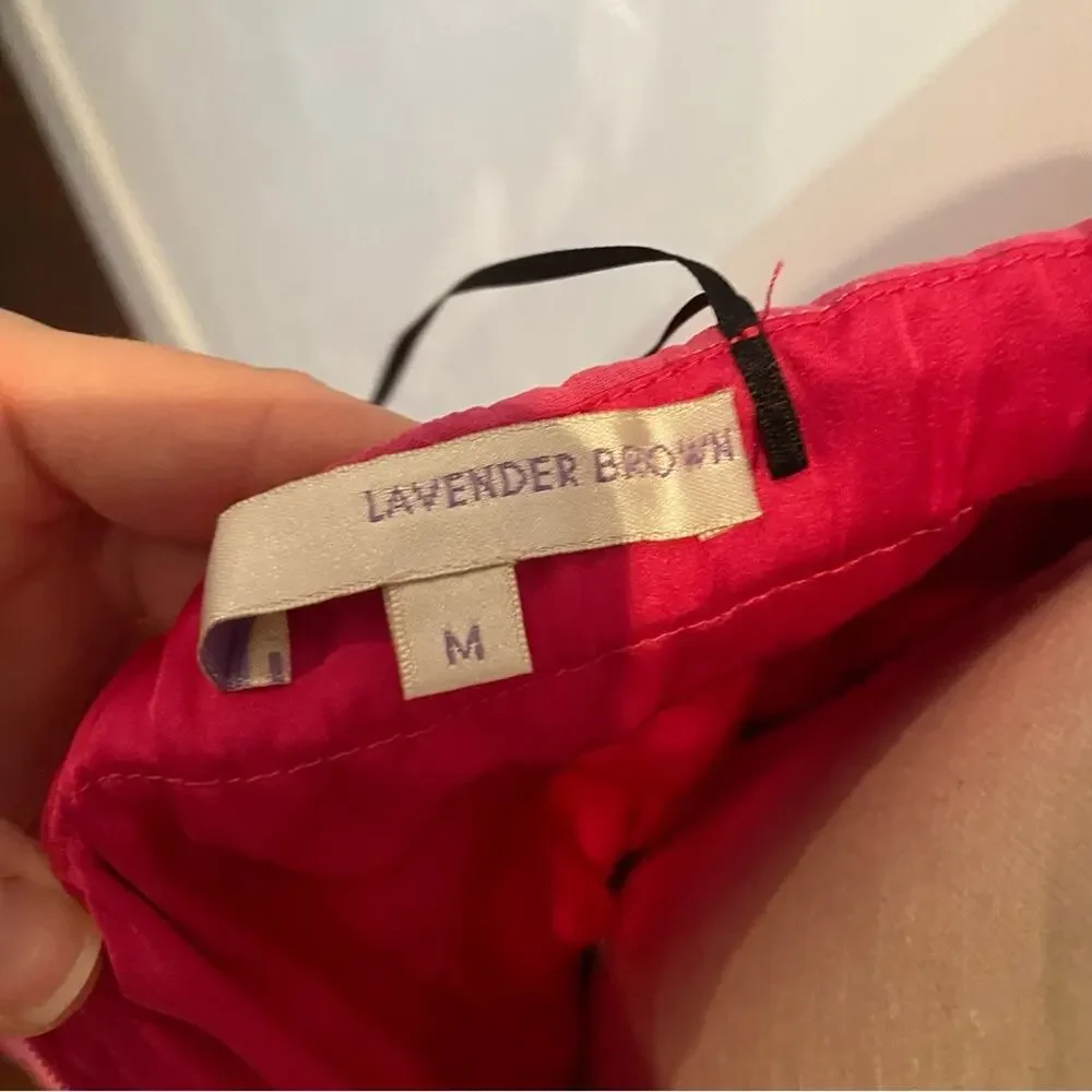 Lavender brown Barbie pink strapless high low dress M - Picture 3 of 7